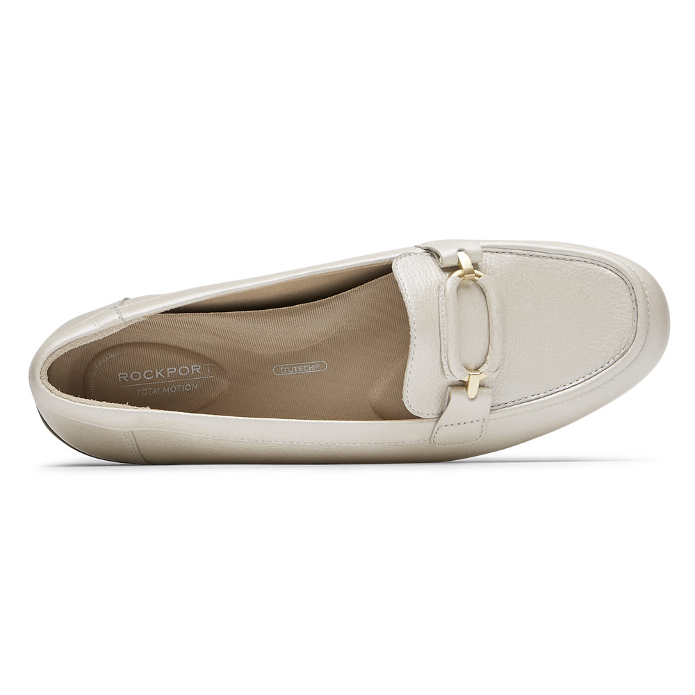 Rockport Singapore Womens Loafers - Total Motion Circle Driver White - FG7689541